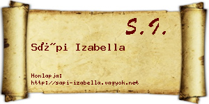 Sápi Izabella névjegykártya