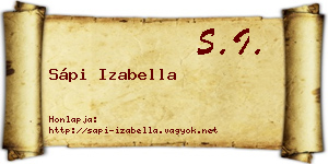 Sápi Izabella névjegykártya